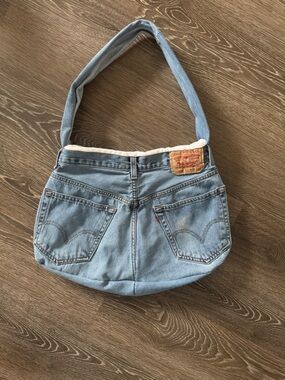 Denim Reworked Tote Bag - Light Blue